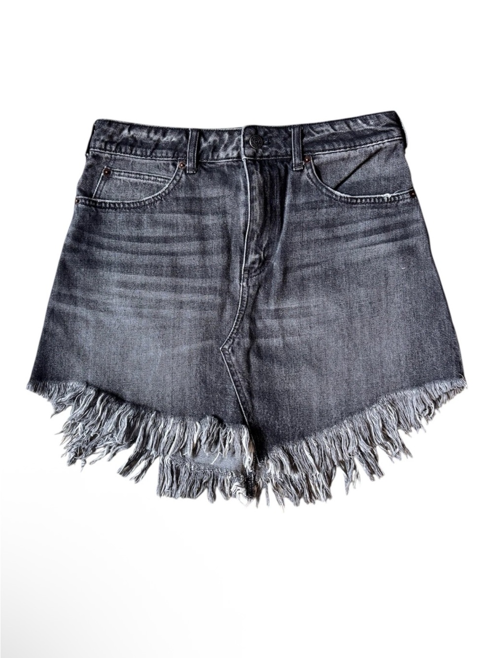 Free People We The Free Black Denim Skirt Size 28 NWT